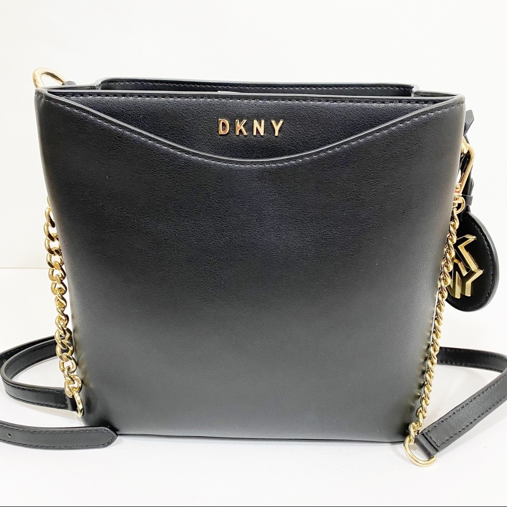 DKNY Dayna Leather Bucket Bag Black Shoulder Crossbody - Picture 13 of 13